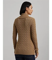 Lauren Ralph Lauren Ribbed Shawl Collar Long Sleeve Side Buckle Sweater