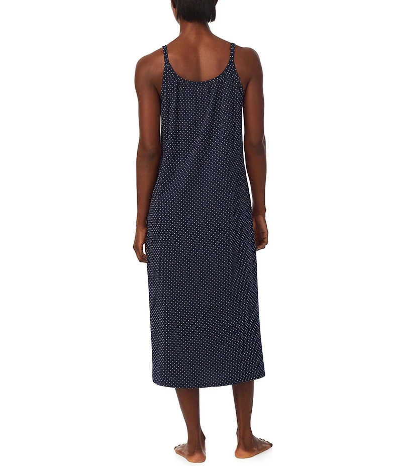 Lauren Ralph Lauren Dotted Sleeveless Jersey Knit Ballet Nightgown