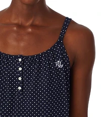 Lauren Ralph Lauren Dotted Sleeveless Jersey Knit Ballet Nightgown
