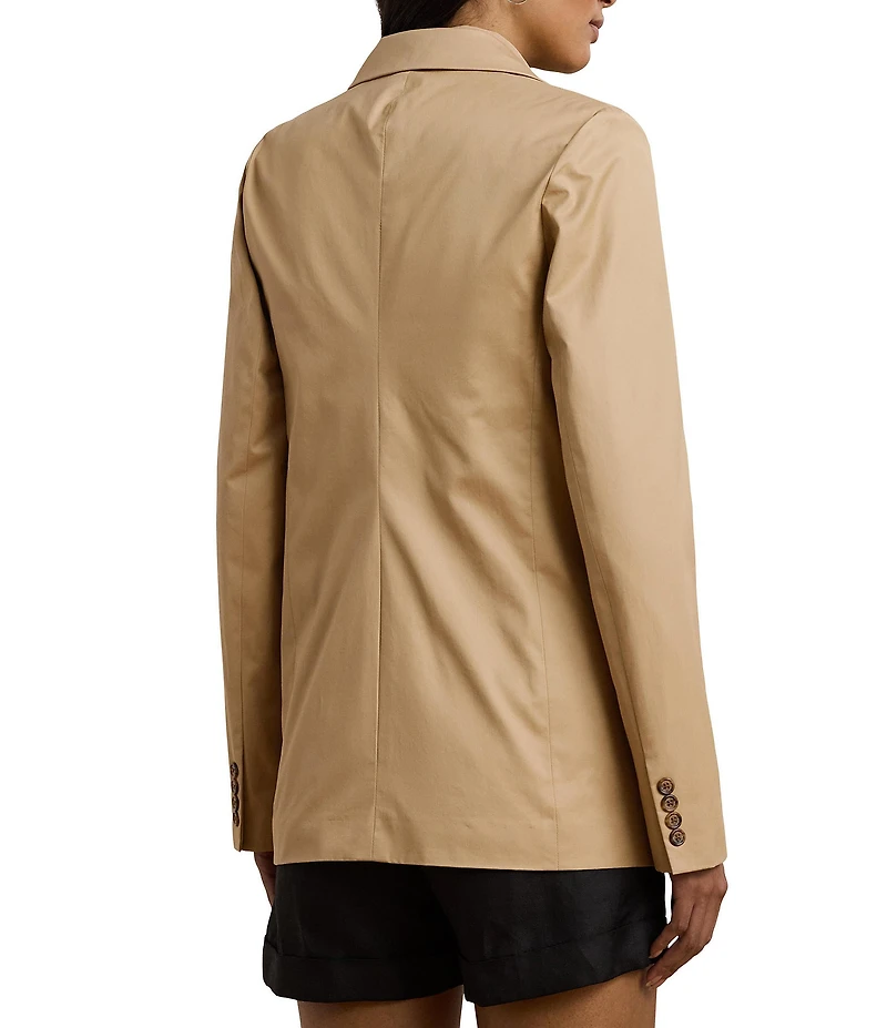 Lauren Ralph Lauren Double-Breasted Cotton Twill Blazer