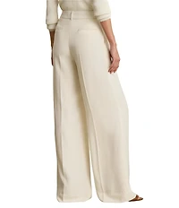 Lauren Ralph Lauren Double Face Georgette High Rise Wide Leg Pleated Front Pants