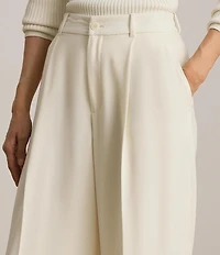 Lauren Ralph Lauren Double Face Georgette High Rise Wide Leg Pleated Front Pants