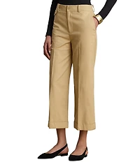 Lauren Ralph Lauren Double Faced Stretch Cotton Crop Length Pants