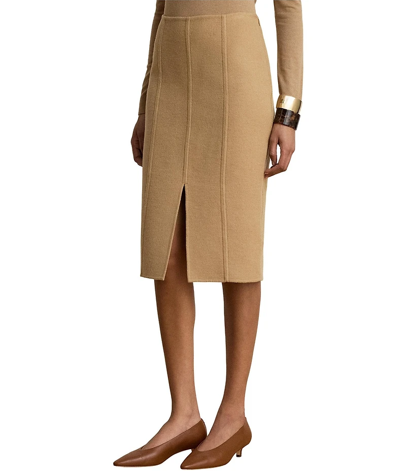 Lauren Ralph Lauren Double-Faced Wool Blend Knee Length Pencil Skirt