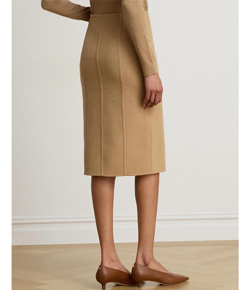 Lauren Ralph Lauren Double-Faced Wool Blend Knee Length Pencil Skirt