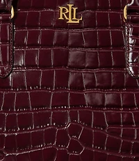 Lauren Ralph Lauren Marcy Large Embossed Leather Satchel Bag