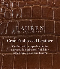 Lauren Ralph Lauren Marcy Large Crocodile Embossed Satchel Tote Bag