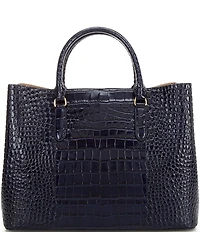 Lauren Ralph Lauren Marcy Large Crocodile Embossed Satchel Tote Bag
