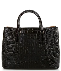 Lauren Ralph Lauren Marcy Large Crocodile Embossed Satchel Tote Bag