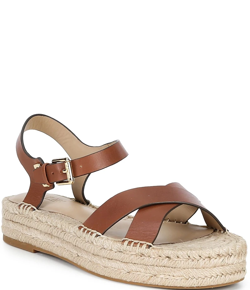 Lauren Ralph Lauren Emeryn Leather Ankle Strap Platform Espadrilles