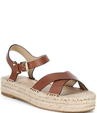 Lauren Ralph Lauren Emeryn Leather Ankle Strap Platform Espadrilles