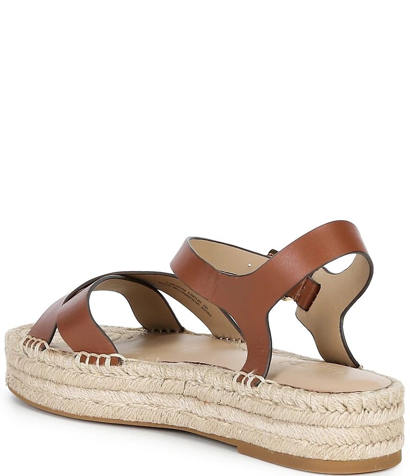 Lauren Ralph Lauren Emeryn Leather Ankle Strap Platform Espadrilles
