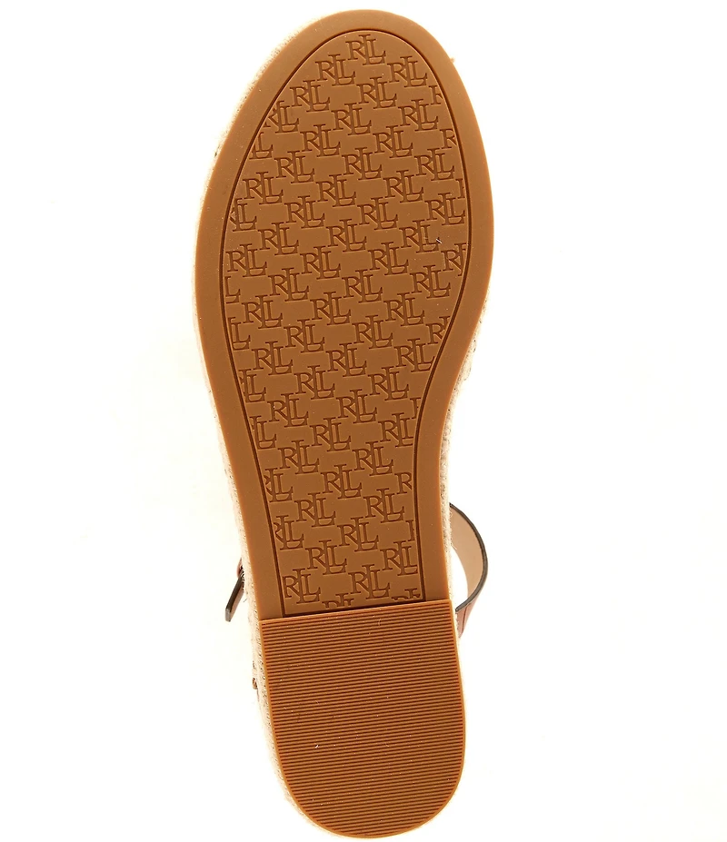 Lauren Ralph Lauren Emeryn Leather Ankle Strap Platform Espadrilles