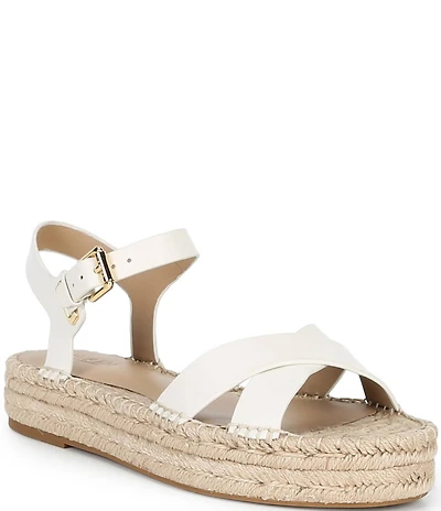 Lauren Ralph Lauren Emeryn Leather Ankle Strap Platform Espadrilles