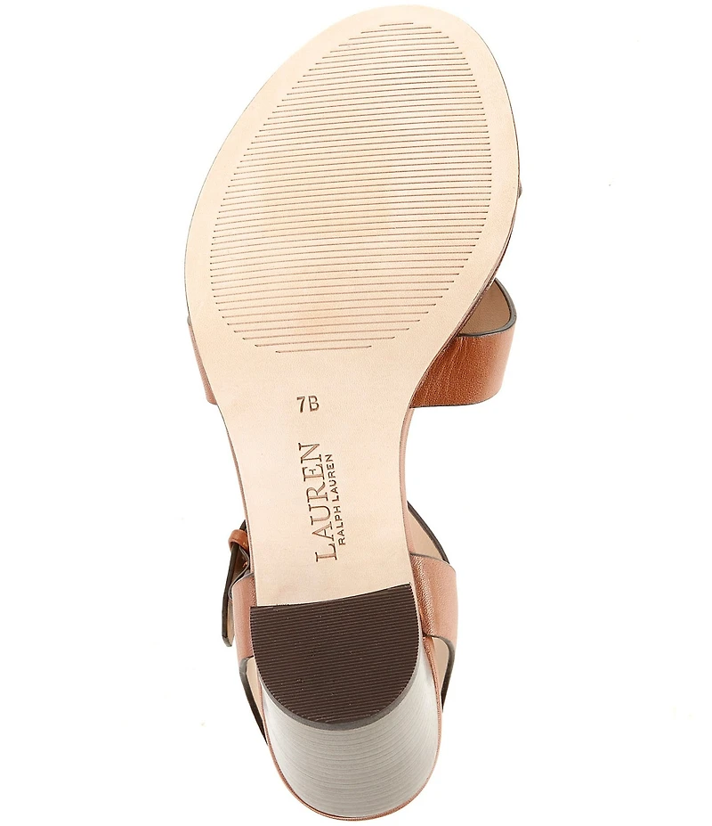 Lauren Ralph Lauren Emeryn Leather Block Heel Sandals