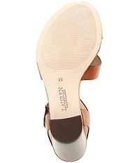 Lauren Ralph Lauren Emeryn Leather Block Heel Sandals