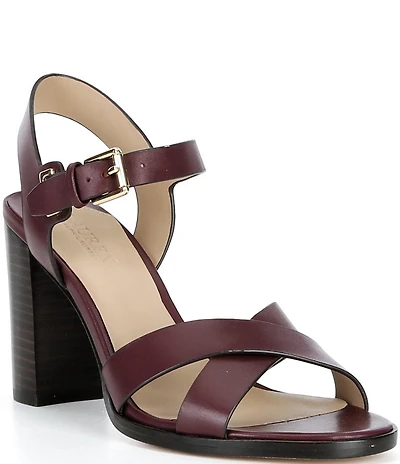 Lauren Ralph Lauren Emeryn Leather Block Heel Sandals