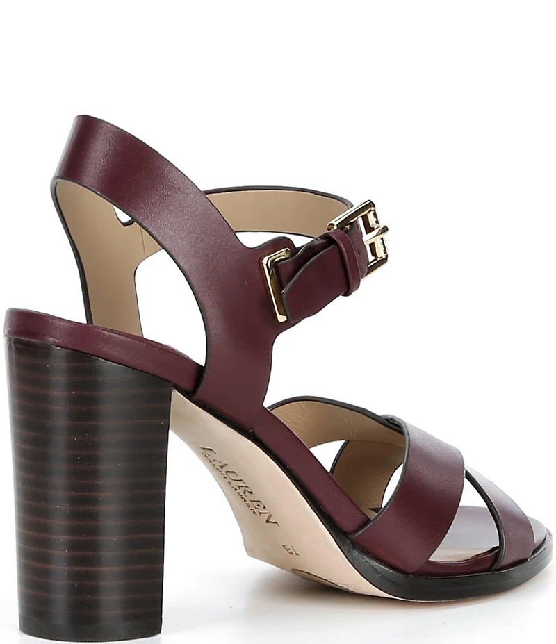Lauren Ralph Lauren Emeryn Leather Block Heel Sandals