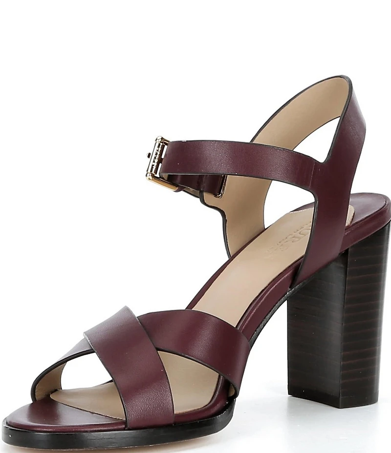 Lauren Ralph Lauren Emeryn Leather Block Heel Sandals