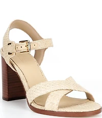 Lauren Ralph Lauren Emeryn Raffia Block Heel Sandals