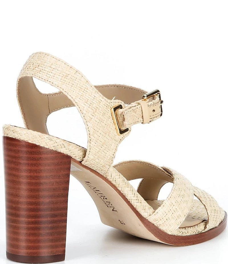 Lauren Ralph Lauren Emeryn Raffia Block Heel Sandals