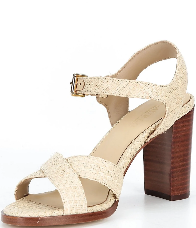 Lauren Ralph Lauren Emeryn Raffia Block Heel Sandals