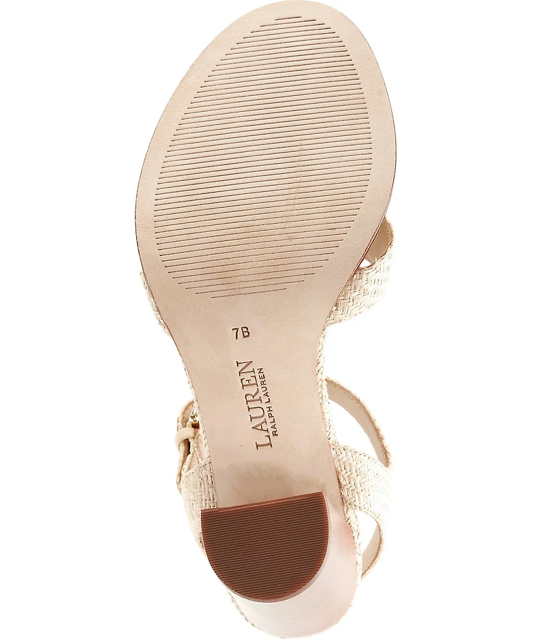 Lauren Ralph Lauren Emeryn Raffia Block Heel Sandals