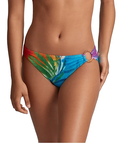 Lauren Ralph Lauren Engineered Paradise Floral Side Rattan Ring Hipster Swim Bottom