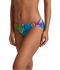 Lauren Ralph Lauren Engineered Paradise Floral Side Rattan Ring Hipster Swim Bottom