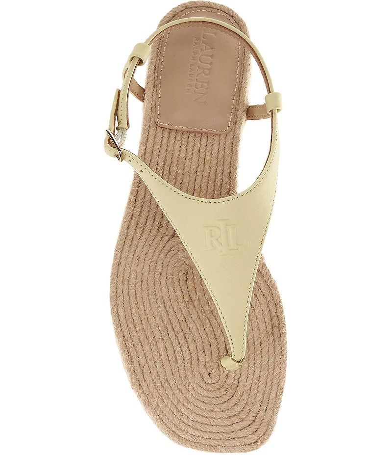 Lauren Ralph Lauren Everley III Leather Ankle Strap Thong Sandals