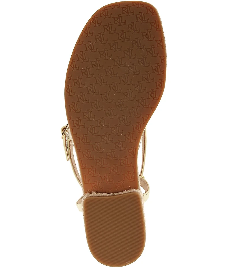 Lauren Ralph Lauren Everley III Leather Ankle Strap Thong Sandals