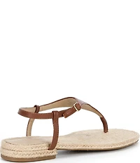 Lauren Ralph Lauren Everley III Leather Ankle Strap Thong Sandals