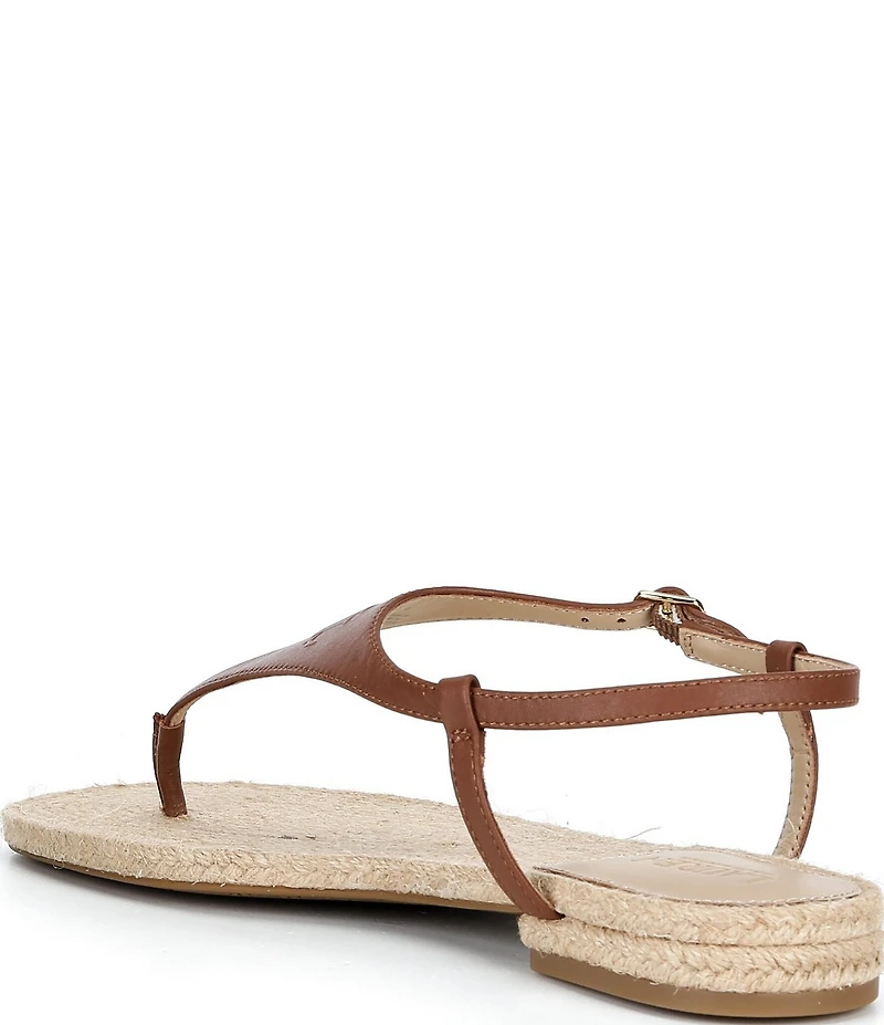 Lauren Ralph Lauren Everley III Leather Ankle Strap Thong Sandals