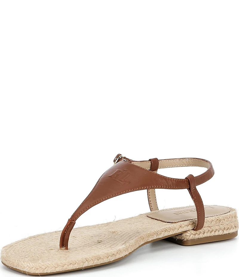 Lauren Ralph Lauren Everley III Leather Ankle Strap Thong Sandals