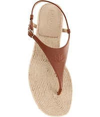 Lauren Ralph Lauren Everley III Leather Ankle Strap Thong Sandals