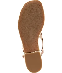 Lauren Ralph Lauren Everley III Leather Ankle Strap Thong Sandals