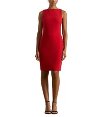 Lauren Ralph Lauren Faille Sleeveless Round Neck Sheath Dress