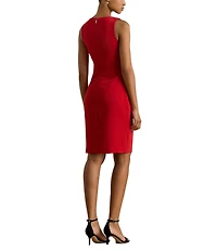Lauren Ralph Lauren Faille Sleeveless Round Neck Sheath Dress