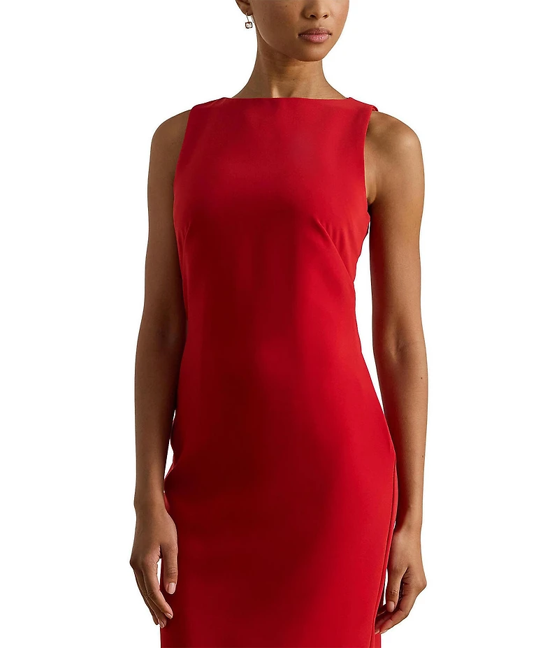 Lauren Ralph Lauren Faille Sleeveless Round Neck Sheath Dress