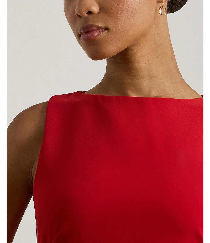 Lauren Ralph Lauren Faille Sleeveless Round Neck Sheath Dress