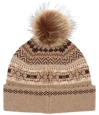 Lauren Ralph Lauren Fair Isle Beanie With Faux Fur Pom