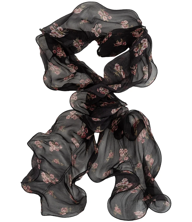 Lauren Ralph Lauren Fall Floral Boa Ruffle Oblong Scarf