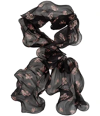 Lauren Ralph Lauren Fall Floral Boa Ruffle Oblong Scarf