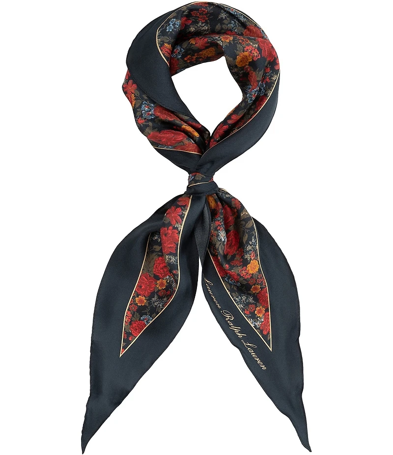 Lauren Ralph Lauren Fall Floral Small Diamond Scarf