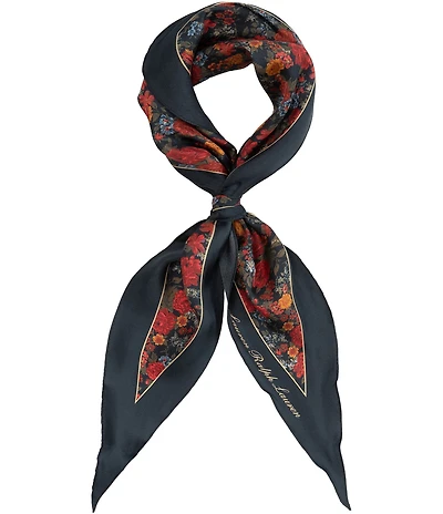 Lauren Ralph Lauren Fall Floral Small Diamond Scarf