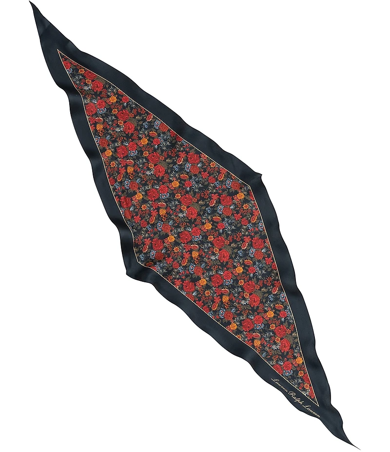 Lauren Ralph Lauren Fall Floral Small Diamond Scarf