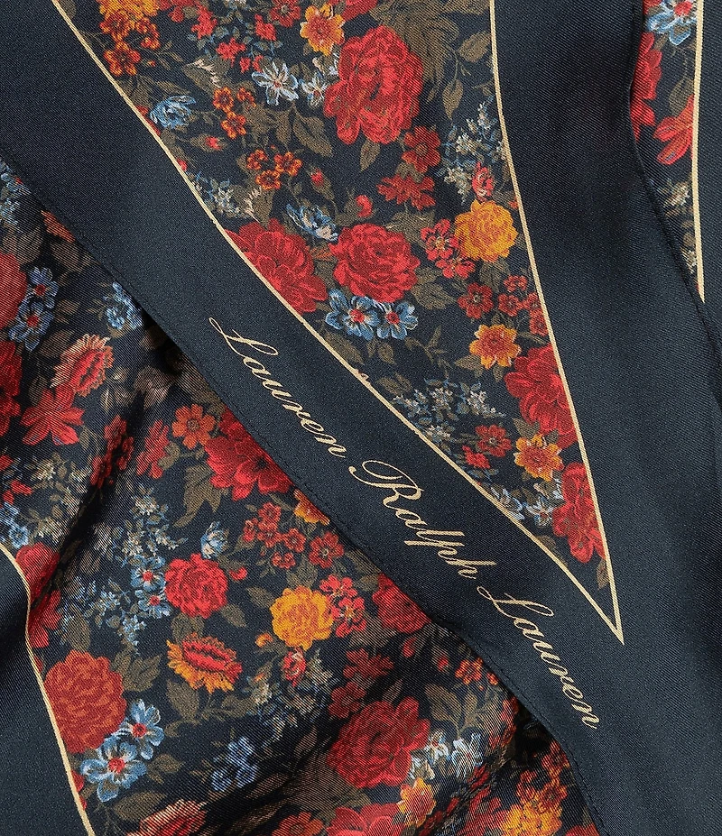 Lauren Ralph Lauren Fall Floral Small Diamond Scarf