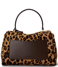 Lauren Ralph Lauren Farrah Leopard Print Haircalf Small Soft Satchel Bag