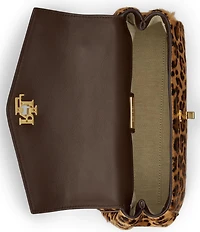 Lauren Ralph Lauren Farrah Leopard Print Haircalf Small Soft Satchel Bag