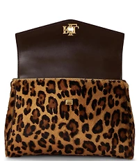 Lauren Ralph Lauren Farrah Leopard Print Haircalf Small Soft Satchel Bag